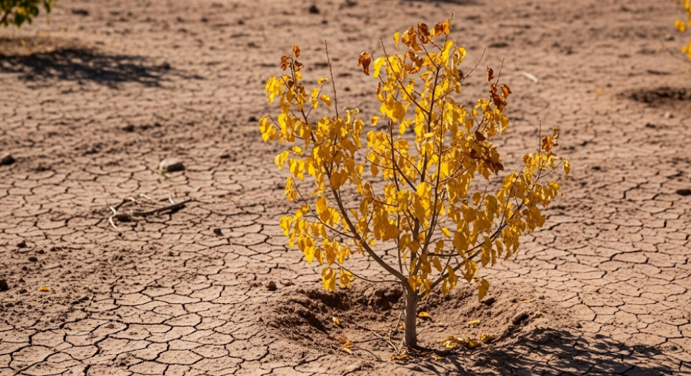 Tree showing signs of transplant stress in Chandler’s heat